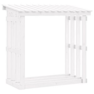vidaXL Firewood Rack White 108x64.5x109 cm Solid Wood Pine