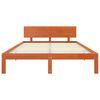 vidaXL Bed Frame with Headboard Wax Brown 120 x 190 cm Solid Pine Wood