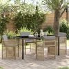 vidaXL Garden Dining Set 5 pcs Beige Poly Rattan