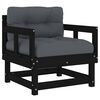 vidaXL Garden Chairs with Cushions 2 pcs Black Solid Wood Pine