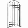 vidaXL Fence Gate "ASSEN" with Arched Top and 2 Posts 105x170 cm Black