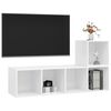 vidaXL 2 Piece TV Cabinet Set White Engineered Wood