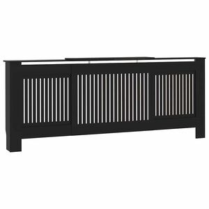 vidaXL Engineered Wood Radiator Cover Black 205 cm