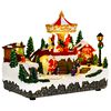 vidaXL Christmas Village Scene with Carousel SALO 25.5 x 16 x 21.5 cm