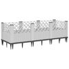 vidaXL Garden Planter with Pegs White 123.5x43.5x43.5 cm PP