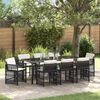 vidaXL Garden Dining Set 9 pcs Black Poly Rattan