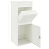 vidaXL Parcel Drop Box with Storage White 41 x 38 x 103 cm Steel