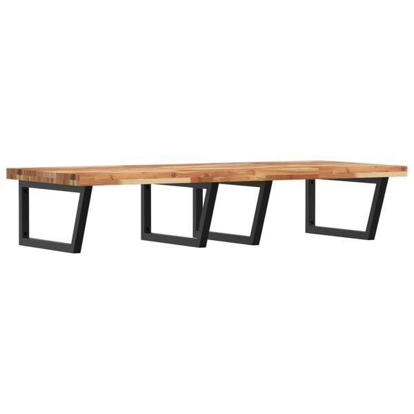 vidaXL Basin Shelf Wall Mounted Steel and Solid Wood Acacia