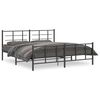 vidaXL Metal Bed Frame without Mattress with Footboard Black 183x213cm