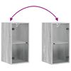 vidaXL Wall Cabinet with Glass Doors Grey Sonoma 35x37x68.5 cm