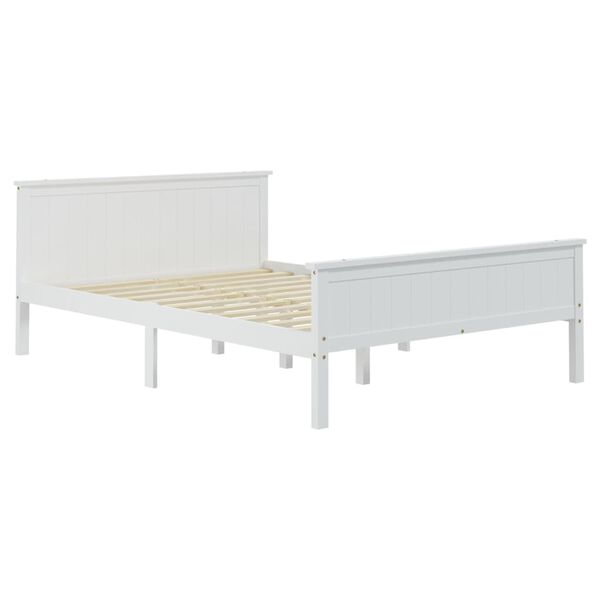 vidaXL Bed Frame without Mattress White Solid Wood Pine 140x200 cm