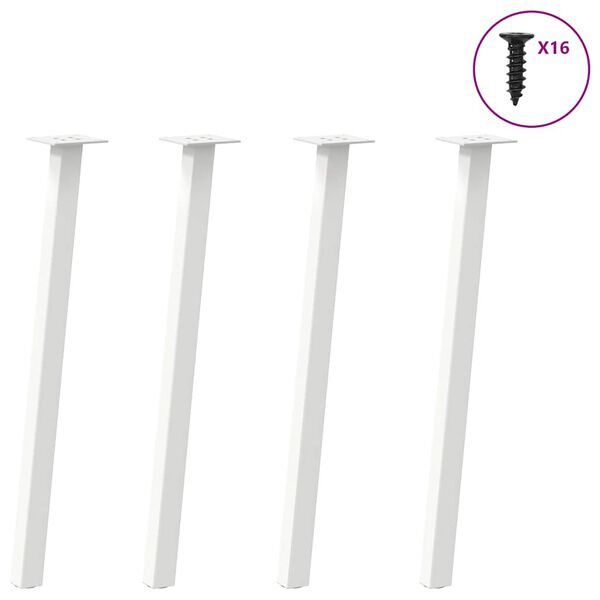 vidaXL Console Table Legs 4 pcs White 72 cm Steel
