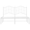 vidaXL Metal Bed Frame without Mattress with Headboard White 150x200cm