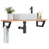 vidaXL Basin Shelf Wall Mounted Steel and Solid Wood Oak