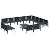 vidaXL Garden Sofa Set with Cushion 13 pcs Black Steel