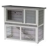@Pet Outdoor Rabbit Hutch Benny 92x42x80 cm Wood Grey and White