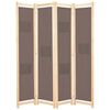vidaXL 4-Panel Room Divider Brown 160x170x4 cm Fabric