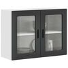 vidaXL Kitchen Wall Cabinet with Glass Door Porto Black