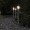 vidaXL Outdoor Floor Lamp with Outlet Silver 110cm Stainless Steel