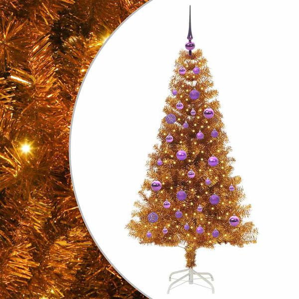 vidaXL Christmas Tree with 150 LEDs with Stand Gold 150 cm PET