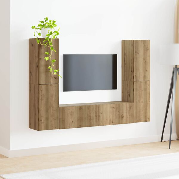 vidaXL TV Cabinet Set 6 pcs Artisan Oak Engineered Wood