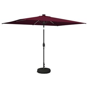vidaXL Garden Parasol with LED Lights and Base 200 x 300 cm Polyester