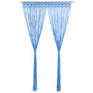 vidaXL Macrame Curtain Blue 140x240 cm Cotton