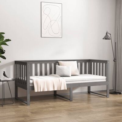 vidaXL Day Bed Grey 75x190 cm Solid Wood Pine