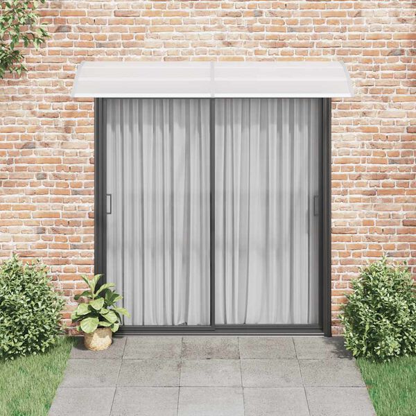 vidaXL Door Canopy Grey and Transparent 240x75 cm PC