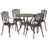 vidaXL Garden Dining Set 5 pcs Bronze 90 x 90 x 75 cm Cast Aluminium