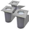 vidaXL Outdoor LED Ground Lights 3 pcs Square