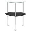 vidaXL 2-Tier Side Table Transparent & Black 38x38x50cm Tempered Glass