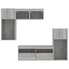 vidaXL 5 Piece TV Wall Units with LED Grey Sonoma Engineered Wood