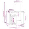 vidaXL Dressing Table with Mirror Sonoma Oak 90x50x132.5 cm Engineered Wood
