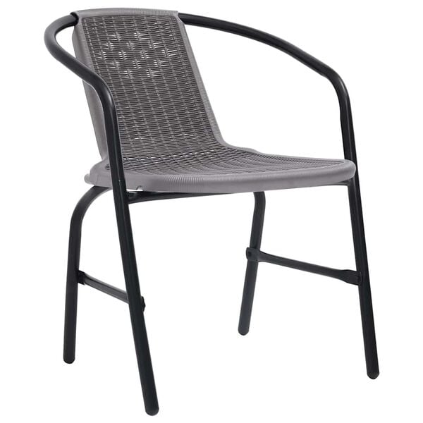 vidaXL Garden Chairs 4 pcs Plastic Rattan and Steel 110 kg