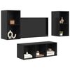 vidaXL TV Cabinet Set Wall-mounted 3 pcs Black Oak Engineered Wood