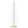 vidaXL Metal Christmas Tree with Wooden Base Black 210 cm