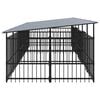 vidaXL Outdoor Dog Kennel with Roof Steel 11.26 m&sup2;