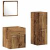 vidaXL Bathroom Furniture Set with Door 3 pcs Old Wood Engineered Wood