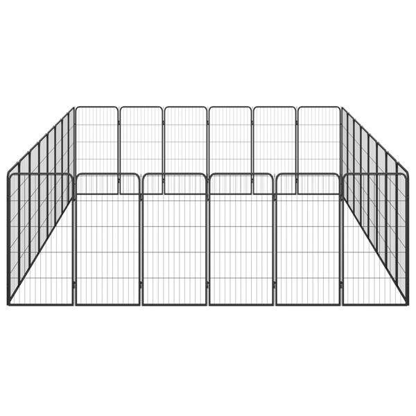 vidaXL 28-Panel Dog Playpen Black 50x100 cm Powder-coated Steel