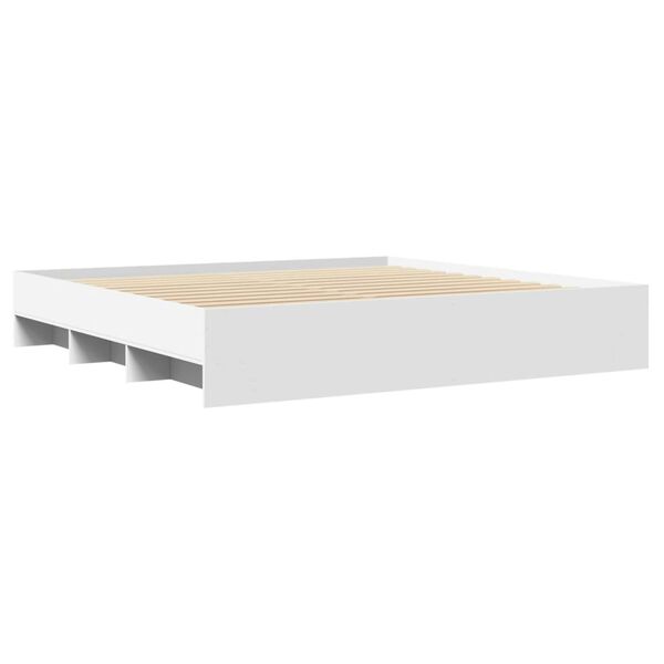 vidaXL Bed Frame without Mattress White 200x200 cm Engineered Wood