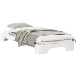 vidaXL Bed Frame White 80 x 210 cm Solid Pine Wood