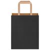 vidaXL Paper Bags 50 pcs with Handles Black 18x8x22 cm