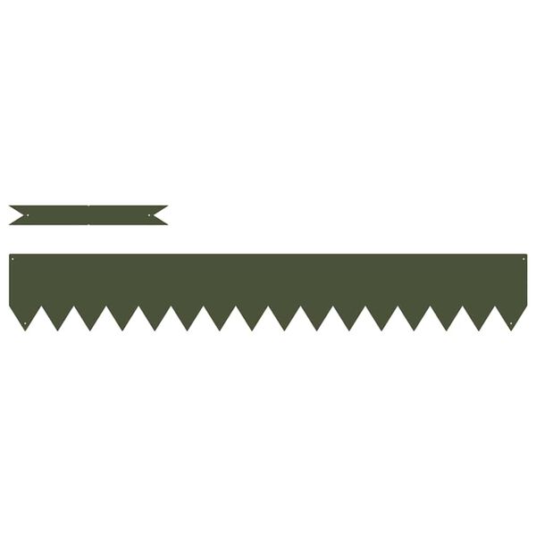 vidaXL Lawn Edging 20 pcs Olive Green 100 x 0.05 x 15 cm