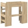 vidaXL Loft Bed Frame with Desk Sonoma Oak 80 x 200 cm Engineered Wood