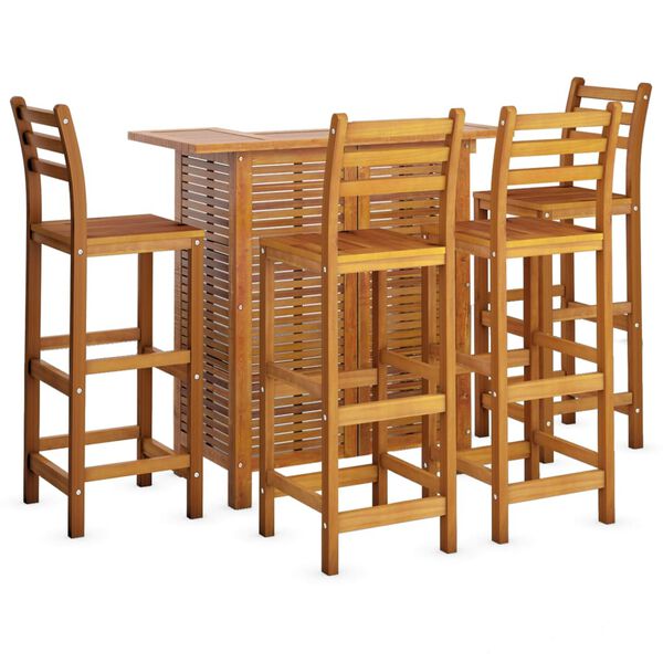 vidaXL 5 Piece Garden Bar Set Solid Wood Acacia