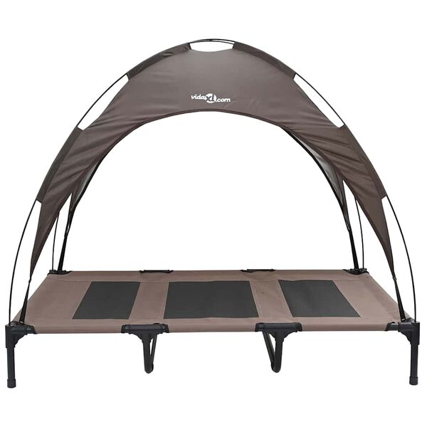 vidaXL Dog Bed Folding Manual Brown 122 x 93 x 106.5 cm Steel