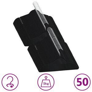 vidaXL 50 pcs Clothes Hanger Set Anti-slip Black Velvet