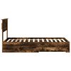 vidaXL Bed Frame with Drawer Smoked Oak 100 x 200 cm Engineered Wood