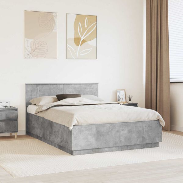 vidaXL Bed Frame Concrete Grey 160 x 200 cm Engineered Wood